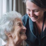 Personal Care Assistant supporting elderly resident in aged care home Hawthorn East Melbourne VIC